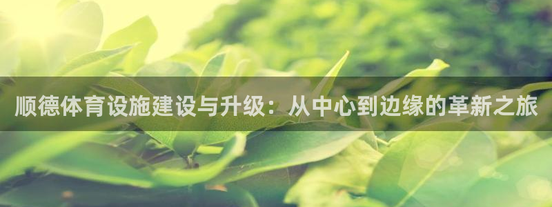 意昂4集团logo：顺德体育设施建设与升级：从中心到